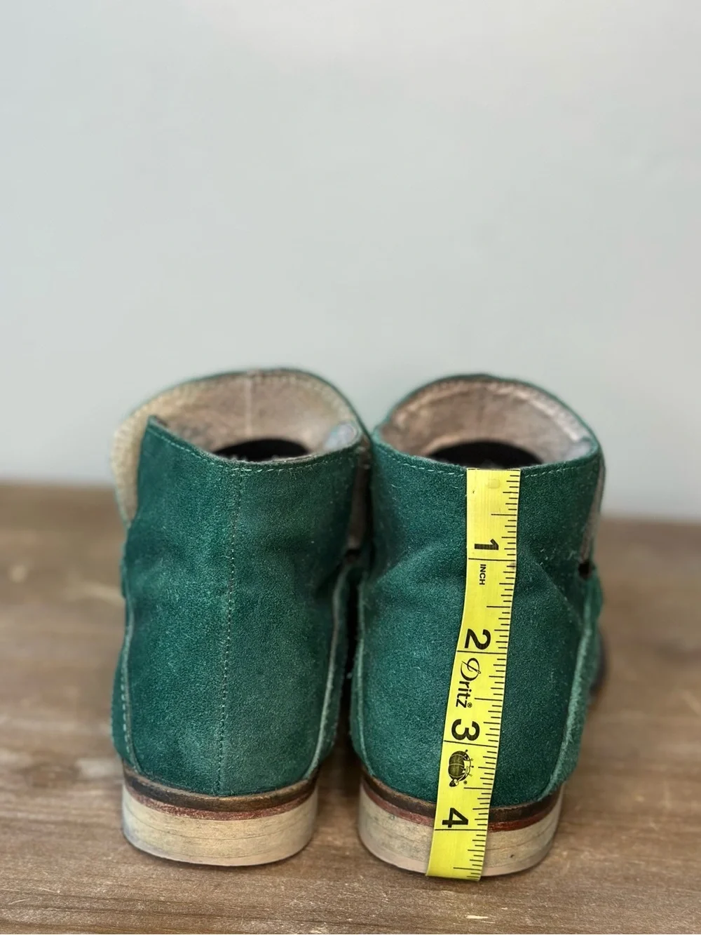 Free people emerald green suede booties Sz6